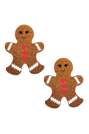 Glitter Gingerbread Man Nipple Cover Pasties