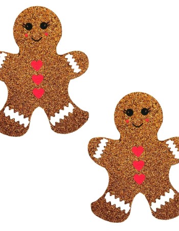 Glitter Gingerbread Man Nipple Cover Pasties