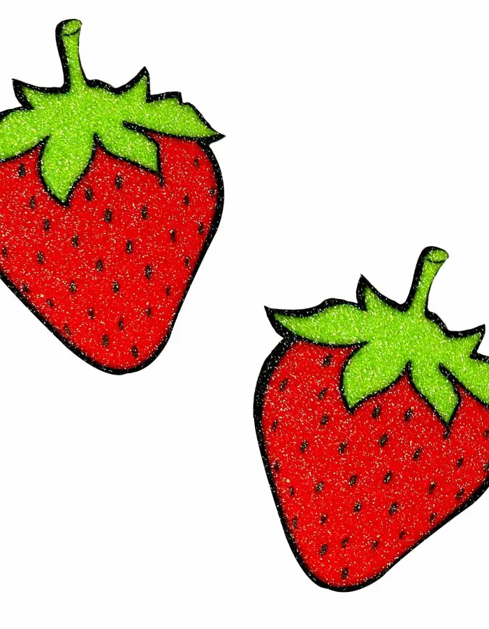 Juicy Strawberry Glitter Nipple Cover Pasties