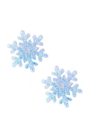 Super Sparkle White Chunky Glitter Snowflake  Nipple Cover Pasties