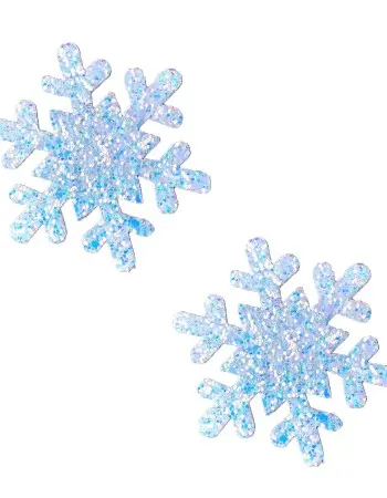 Super Sparkle White Chunky Glitter Snowflake  Nipple Cover Pasties