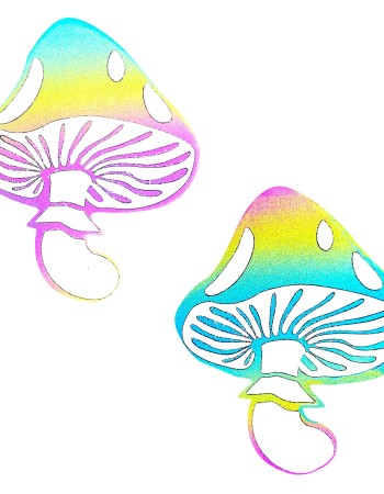 Rainbow Reflective Toadstool Nipple Cover Pasties