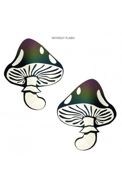 Rainbow Reflective Toadstool Nipple Cover Pasties