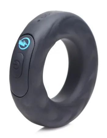 E-Stim Pro Silicone Cock Ring With Remote - Black