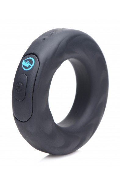 E-Stim Pro Silicone Cock Ring With Remote - Black