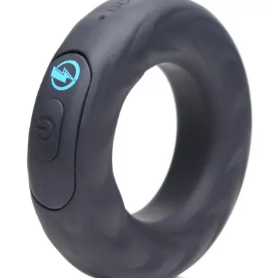 E-Stim Pro Silicone Cock Ring With Remote - Black