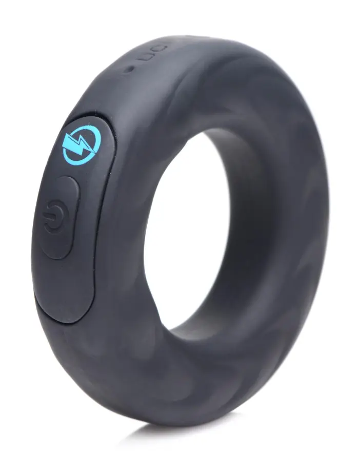 E-Stim Pro Silicone Cock Ring With Remote - Black