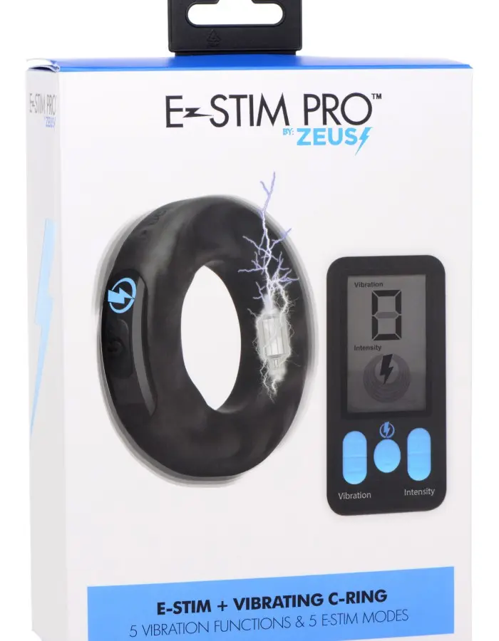 E-Stim Pro Silicone Cock Ring With Remote - Black