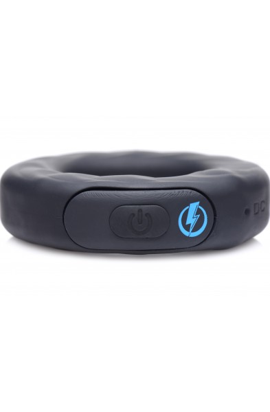 E-Stim Pro Silicone Cock Ring With Remote - Black