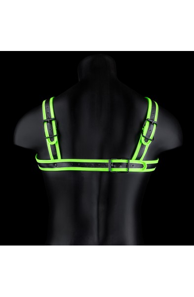 Bonded Leather Buckle Harness - Large/xlarge -  Glow in the Dark