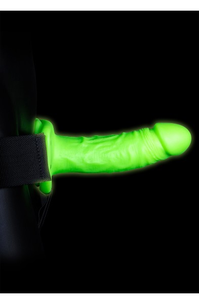 Realistic Hollow Strap-on Harness 7 Inch - Glow in the Dark