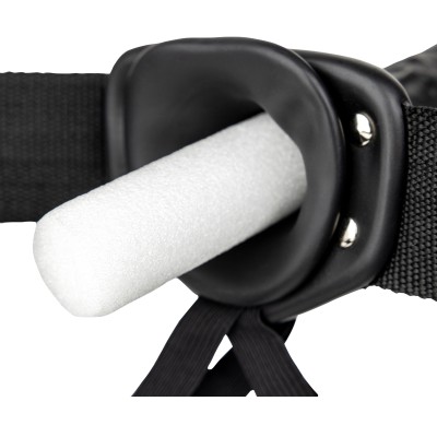 Hollow Strap-on Without Balls 8 Inch - Black