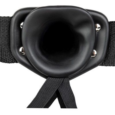 Hollow Strap-on Without Balls 8 Inch - Black