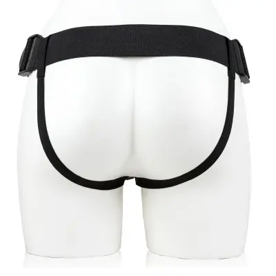 Vibrating Hollow Strap-on No Balls 8 Inch - Black