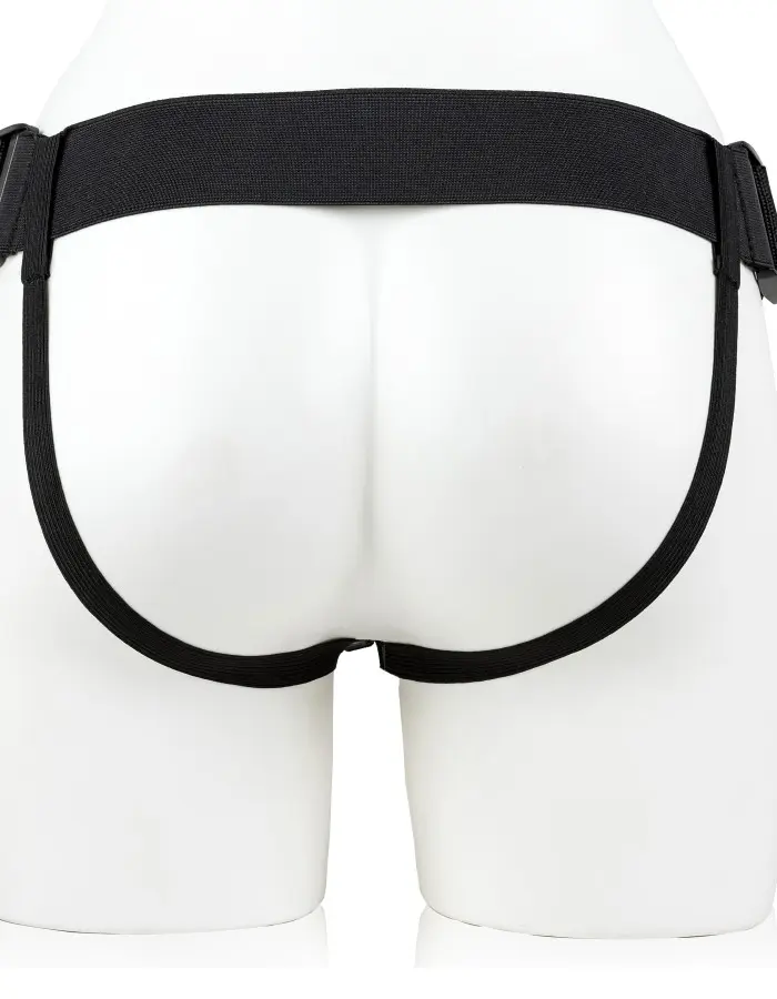 Vibrating Hollow Strap-on No Balls 8 Inch - Black