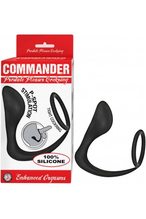 Commander Prostate Pleaser Cockring - Black