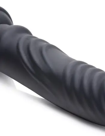 E-Stim and Vibrating Dildo With Remote - Black