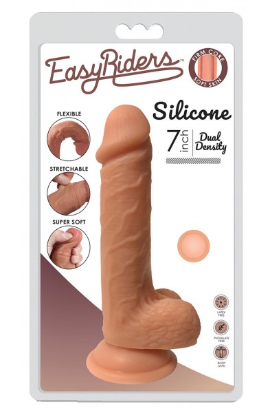 Easy Rider 7 Inch Dual Density Dildo With Balls -  Light