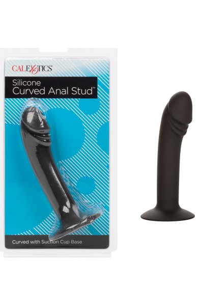 Silicone Curved Anal Stud - Black