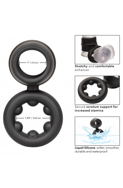 Alpha Liquid Silicone Dual Support Magnum Ring - Black