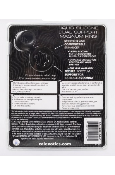 Alpha Liquid Silicone Dual Support Magnum Ring - Black