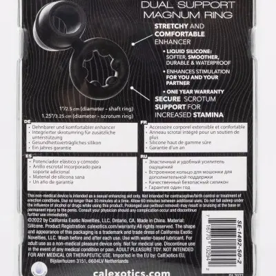 Alpha Liquid Silicone Dual Support Magnum Ring - Black