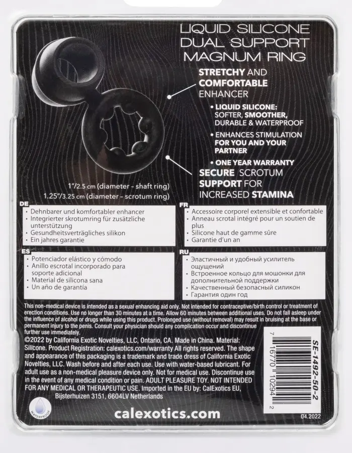 Alpha Liquid Silicone Dual Support Magnum Ring - Black