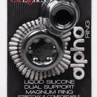 Alpha Liquid Silicone Dual Support Magnum Ring - Black