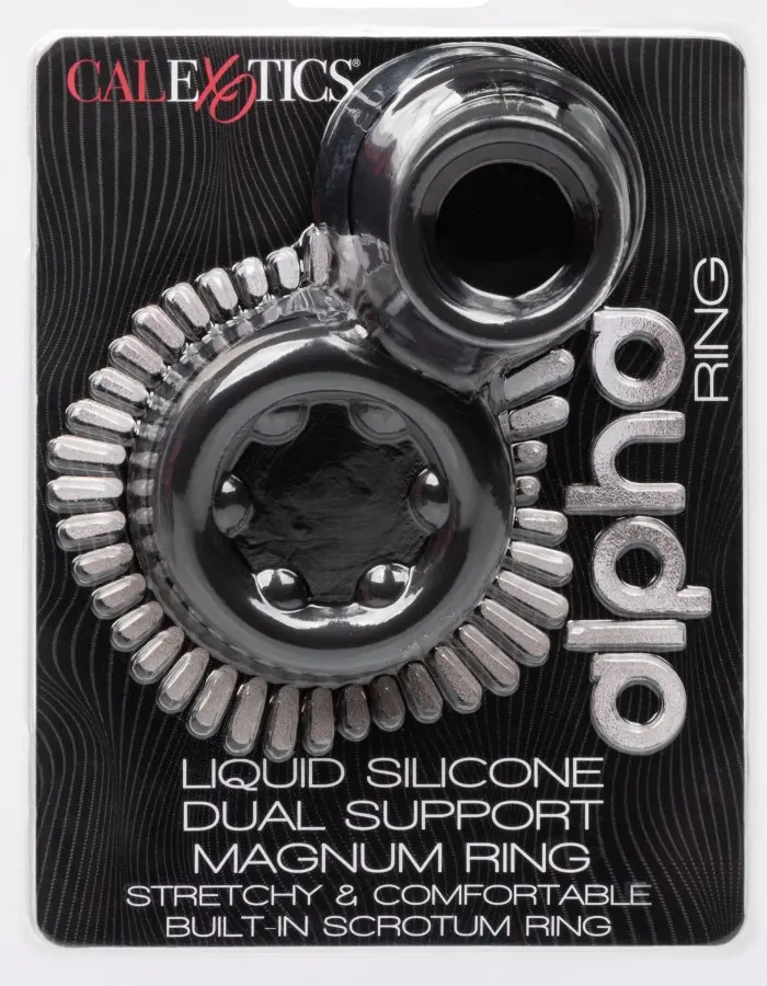 Alpha Liquid Silicone Dual Support Magnum Ring - Black