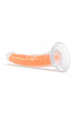 Neo Elite Glow in the Dark - Lavo - 7 Inch  Silicone Dual Density Dildo - Neon Orange