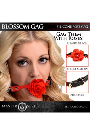 Blossom Gag Silicone Rose Gag - Red