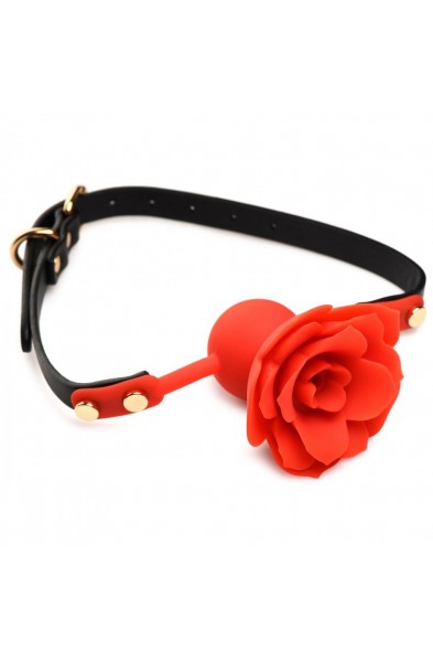 Blossom Gag Silicone Rose Gag - Red