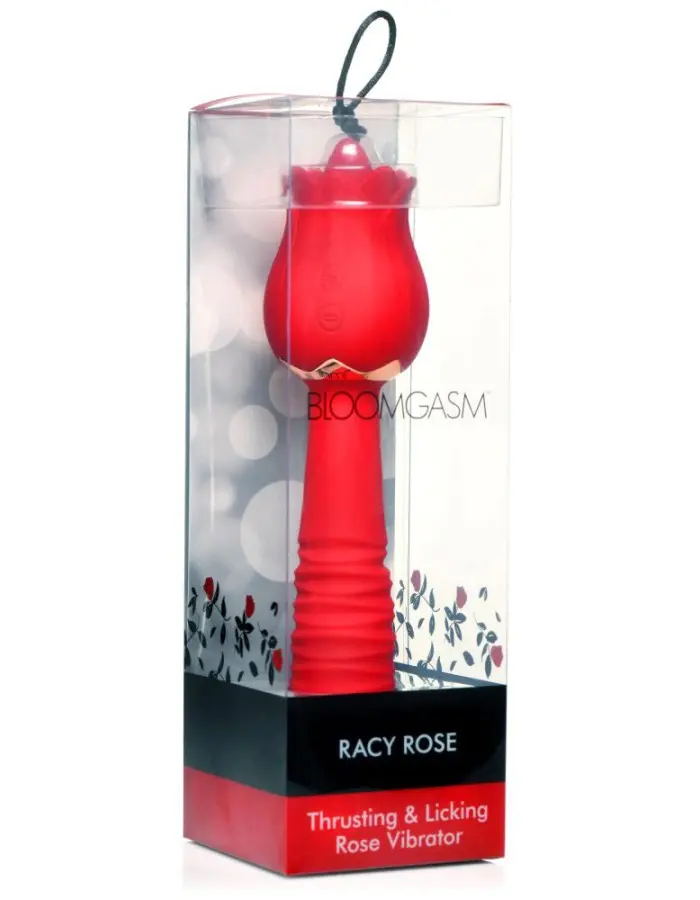 Bloomgasm Racy Rose Thrust and Lick Vibrator - Red