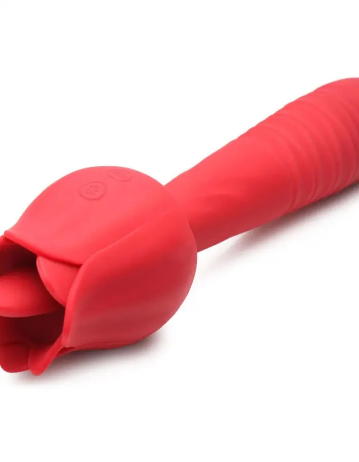 Bloomgasm Racy Rose Thrust and Lick Vibrator - Red