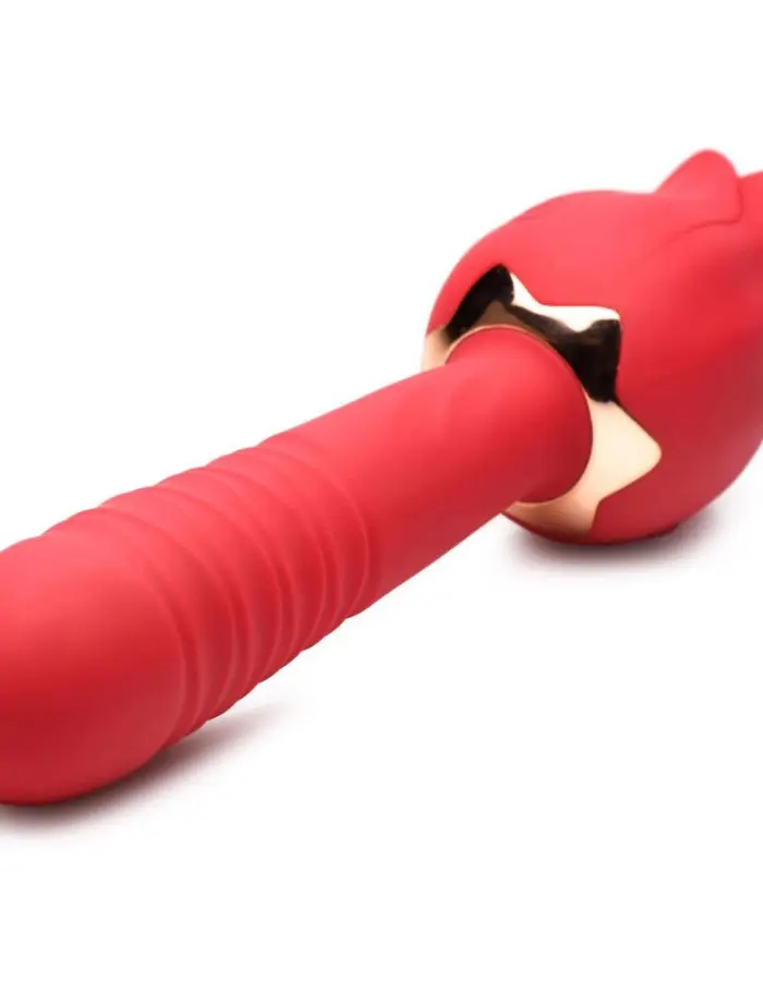 Bloomgasm Racy Rose Thrust and Lick Vibrator - Red