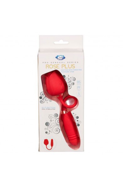 Cloud 9 Rose Plus With Thrusting Pleasure Stem  Dual Stimulation - Red