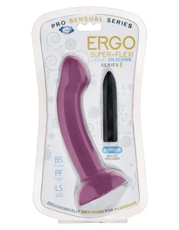 Ergo Super Flexi I Dong Soft and Flexible Liquid  Silicone With Vibrator - Plum