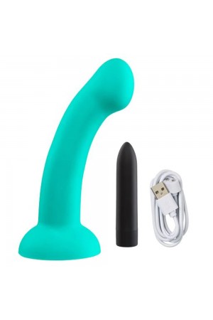 Ergo Super Flexi I Dong Soft and Flexible Liquid  Silicone With Vibrator - Teal