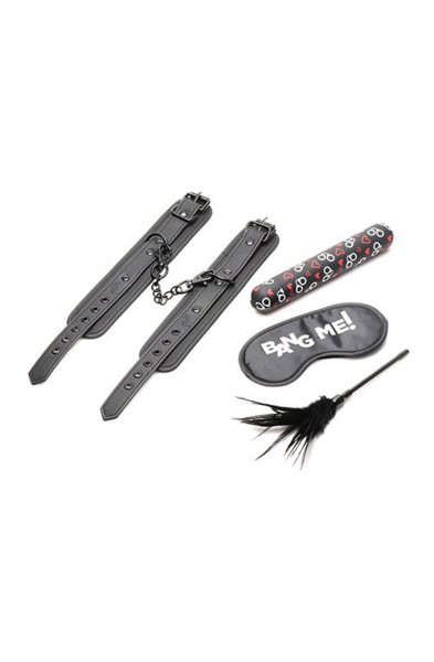 Bang - Bondage Kit - XL Bullet, Cuffs, Tickler and Blindfold - Black