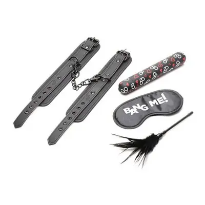 Bang - Bondage Kit - XL Bullet, Cuffs, Tickler and Blindfold - Black