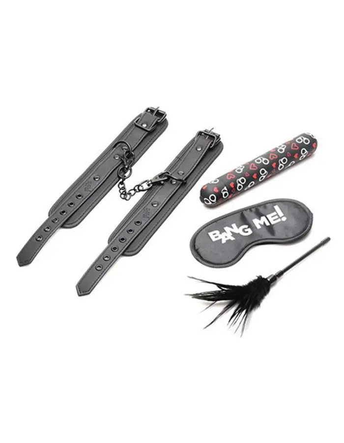 Bang - Bondage Kit - XL Bullet, Cuffs, Tickler and Blindfold - Black