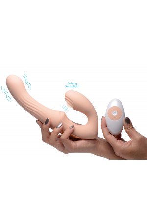 15x U-Pulse - Pulse and Vibe Strapless Strap-on  With Remote - Blush