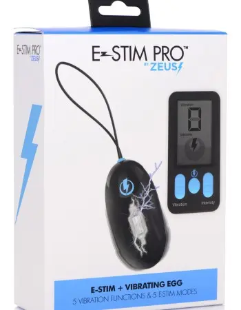 E-Stim Pro Silicone Vibrating Egg With Remote  Control - Black