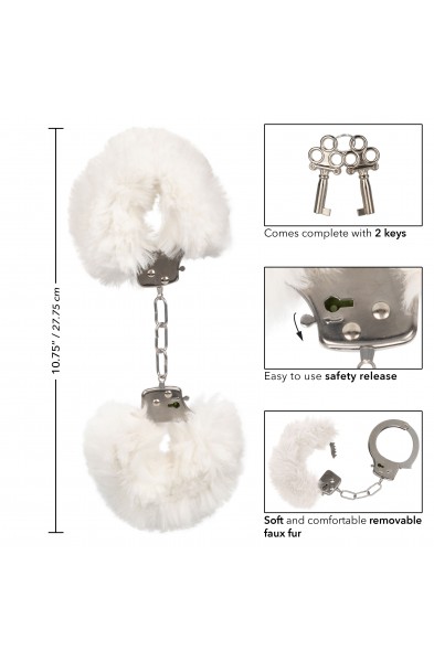 Ultra Fluffy Furry Cuffs - White