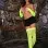 Fishnet Thigh High - One Size - Neon Green