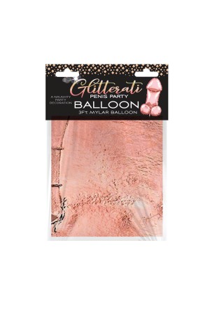 Glitterati Penis Party Balloon - Rose Gold