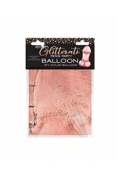 Glitterati Penis Party Balloon - Rose Gold