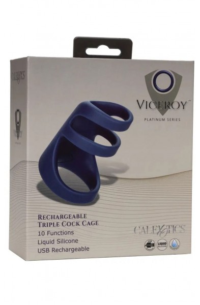 Viceroy Rechargeable Triple Cock Cage - Blue