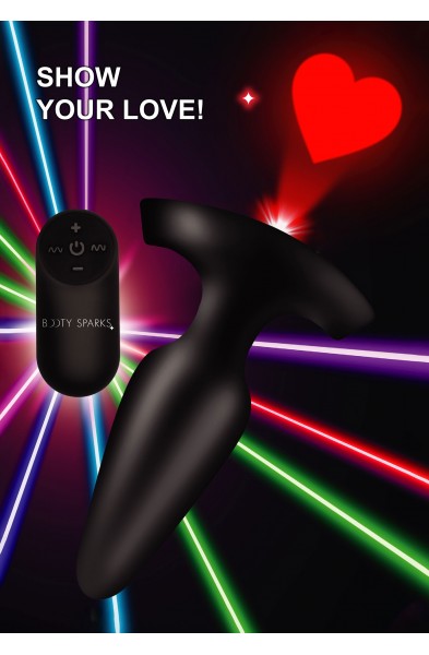 Laser Heart Anal Plug With Remote Control - Small