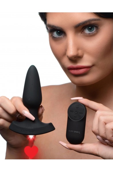 Laser Heart Anal Plug With Remote Control - Small